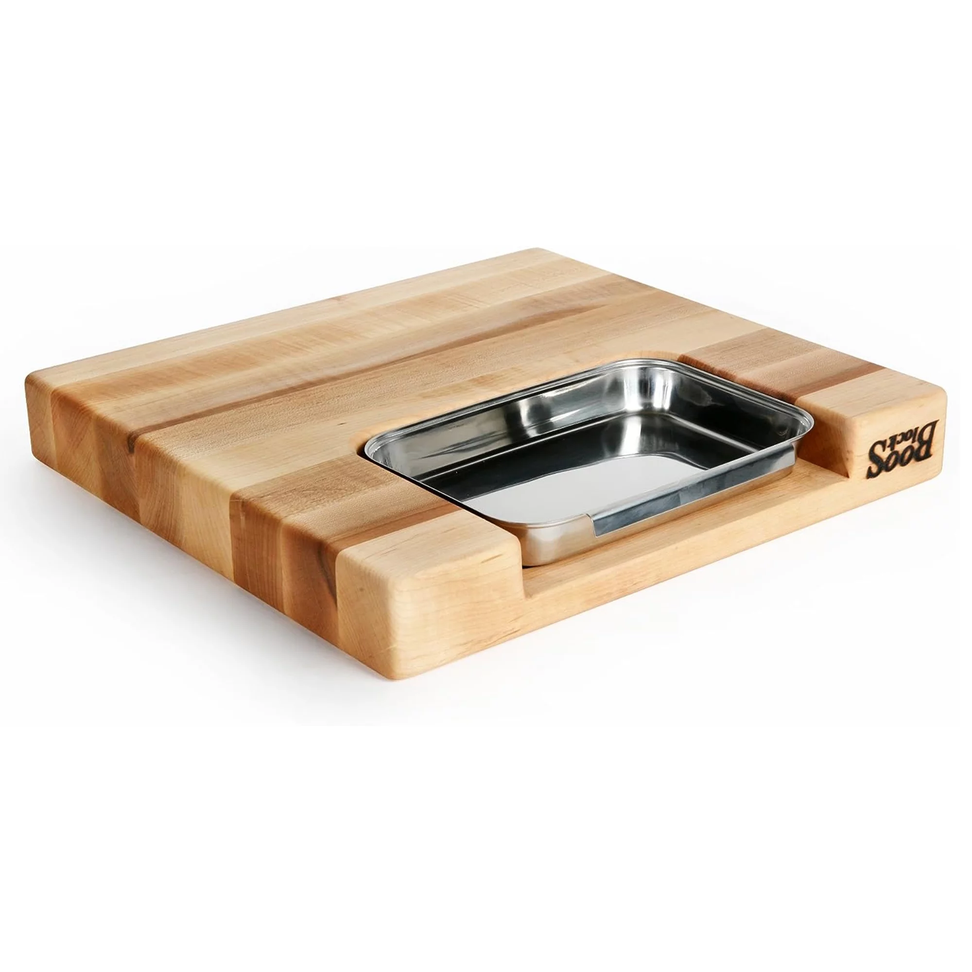 John Boos Newtown Prep Master Maple Cutting Board & Pan, 15