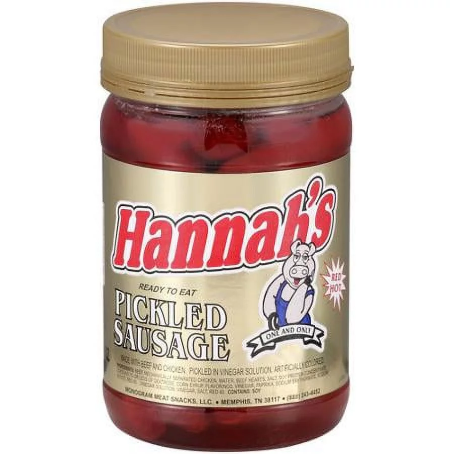 Hannah's Ready To Eat Pickled Sausage 16oz Jar