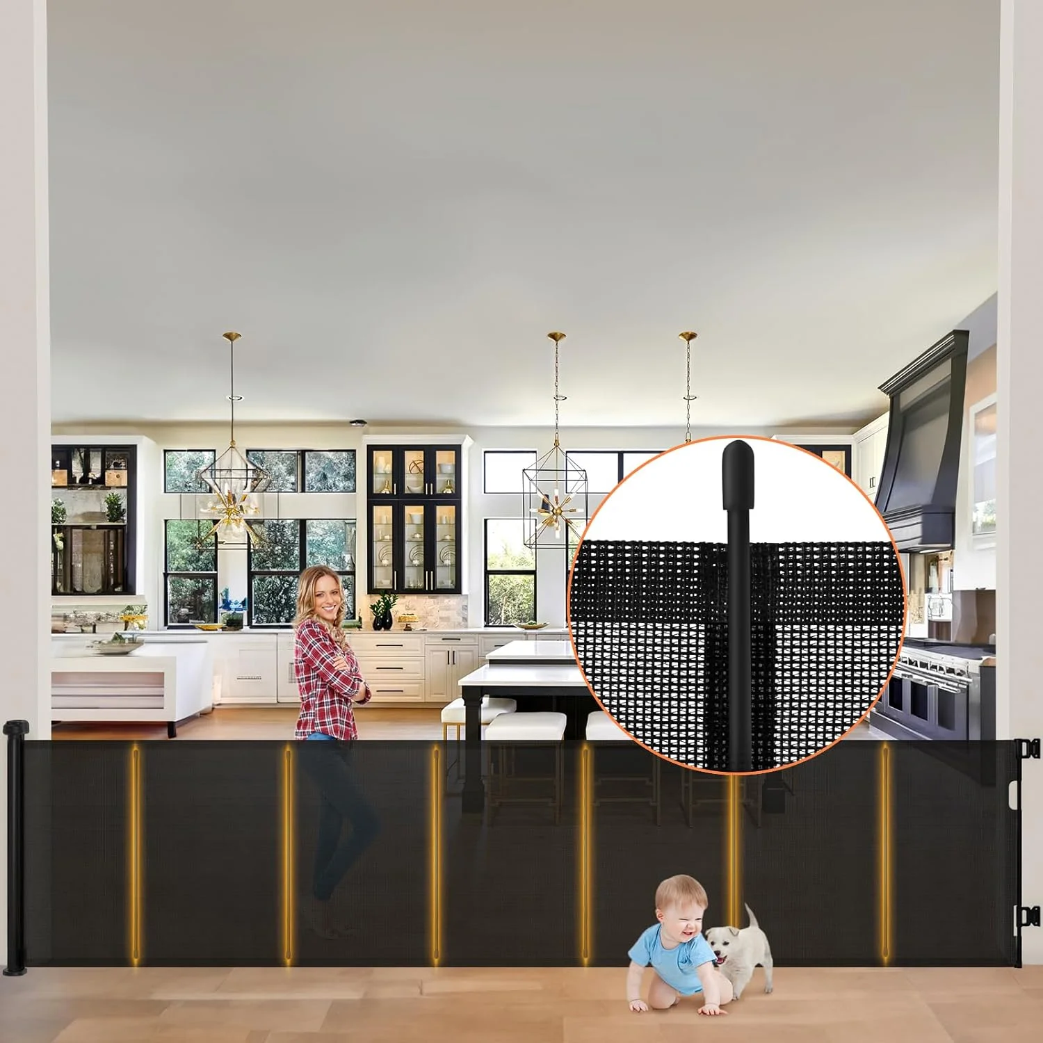 120 Inches Extra Wide Retractable Baby Gates, 35