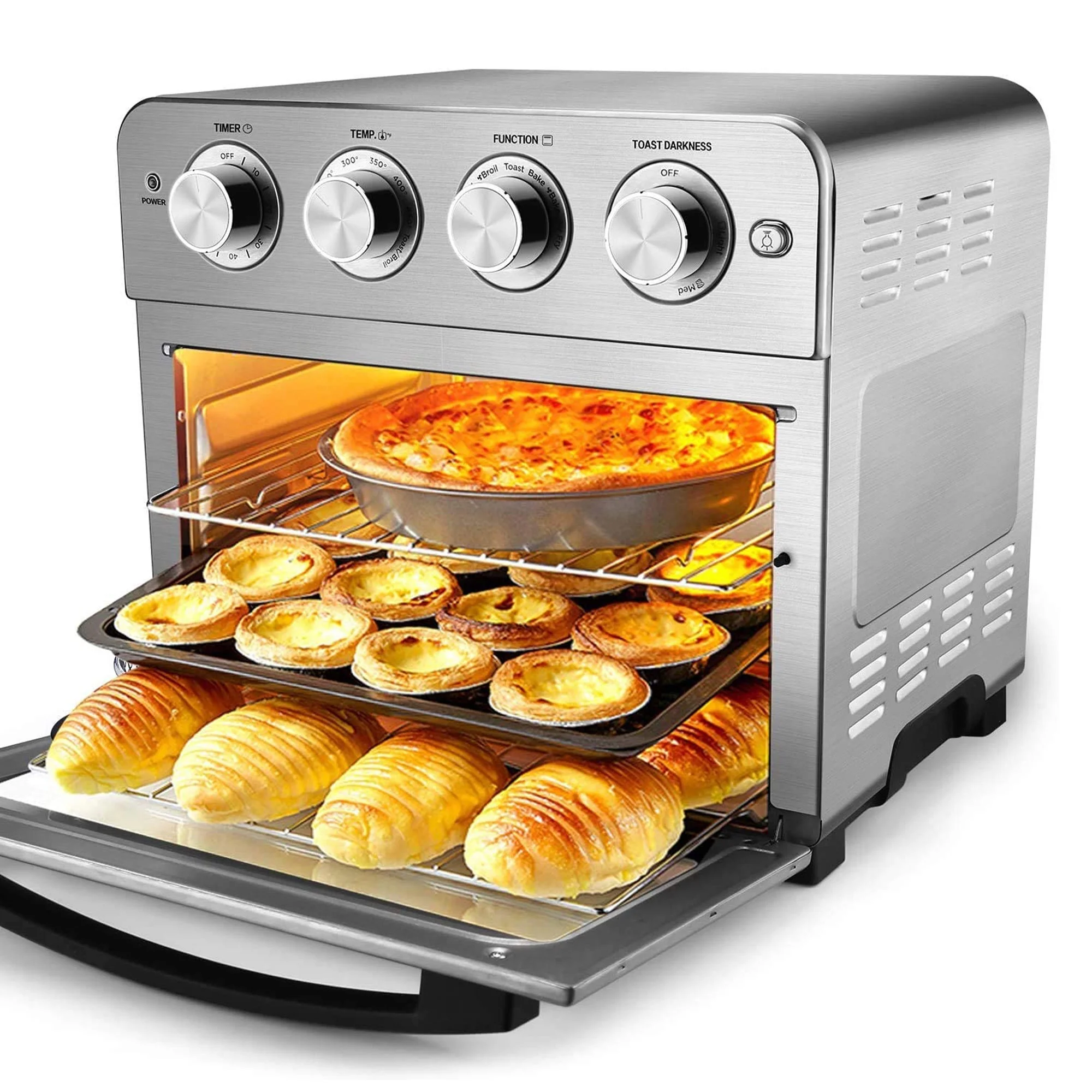 Geek Chef Stainless Steel 4 Slice Extra Wide Slot Toaster w/ Bagel/Defrost