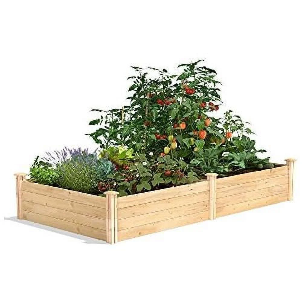 Original Cedar Raised Garden Bed, 4' X 8' X 14