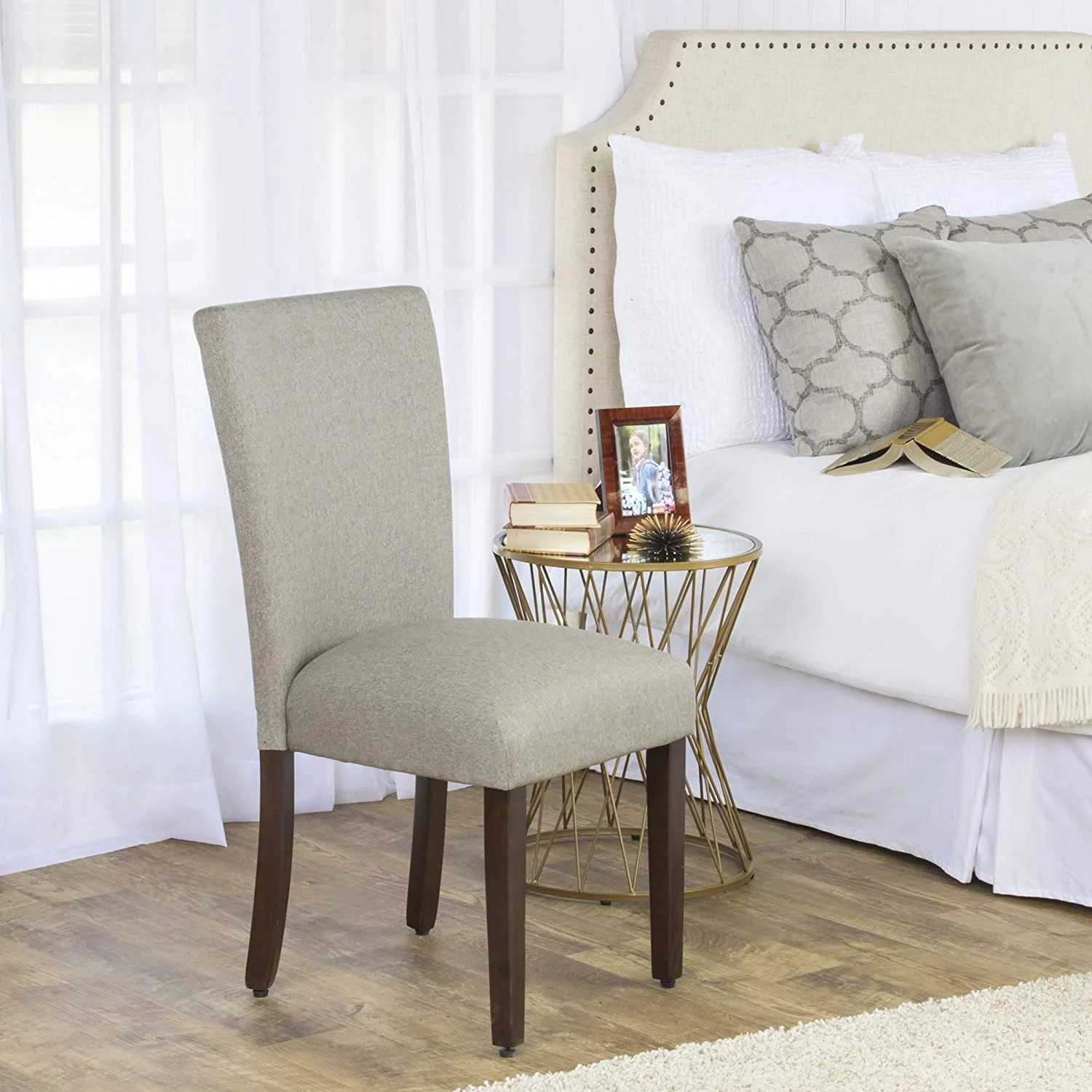 TJUNBOLIFE Parsons Classic Upholstered Accent Dining Chair  Single Pack  Grey