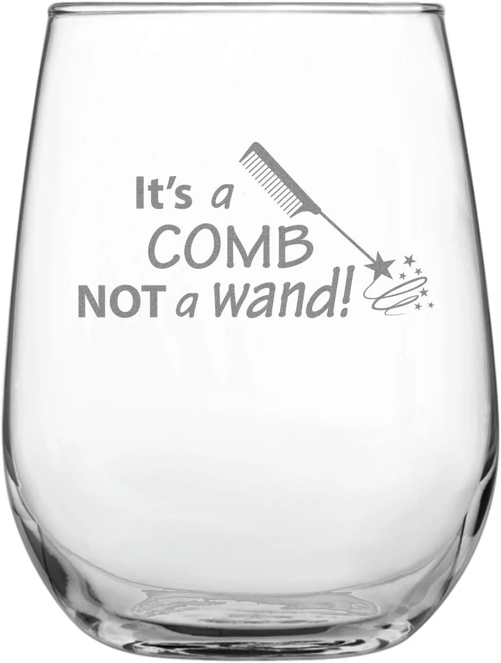 A mb NOT A Wand Stemless Wine Glass - Engraved Beautician Gift • Present For Her • Birthday • Mother's Day • Hairdresser Gift