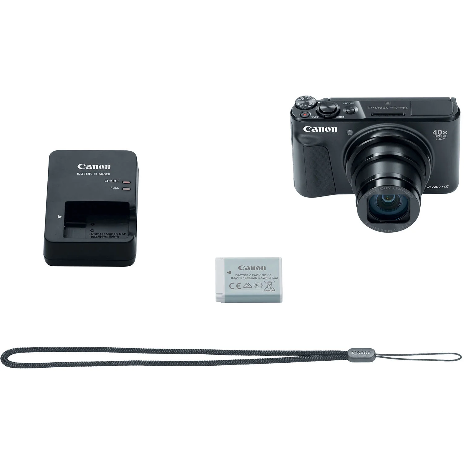 Canon PowerShot SX740 HS Digital Camera (Black)+2x64GB Memory Card+Camera Shoulder Bag+Flex SpiderTripod+Deluxe Accessory Bundle