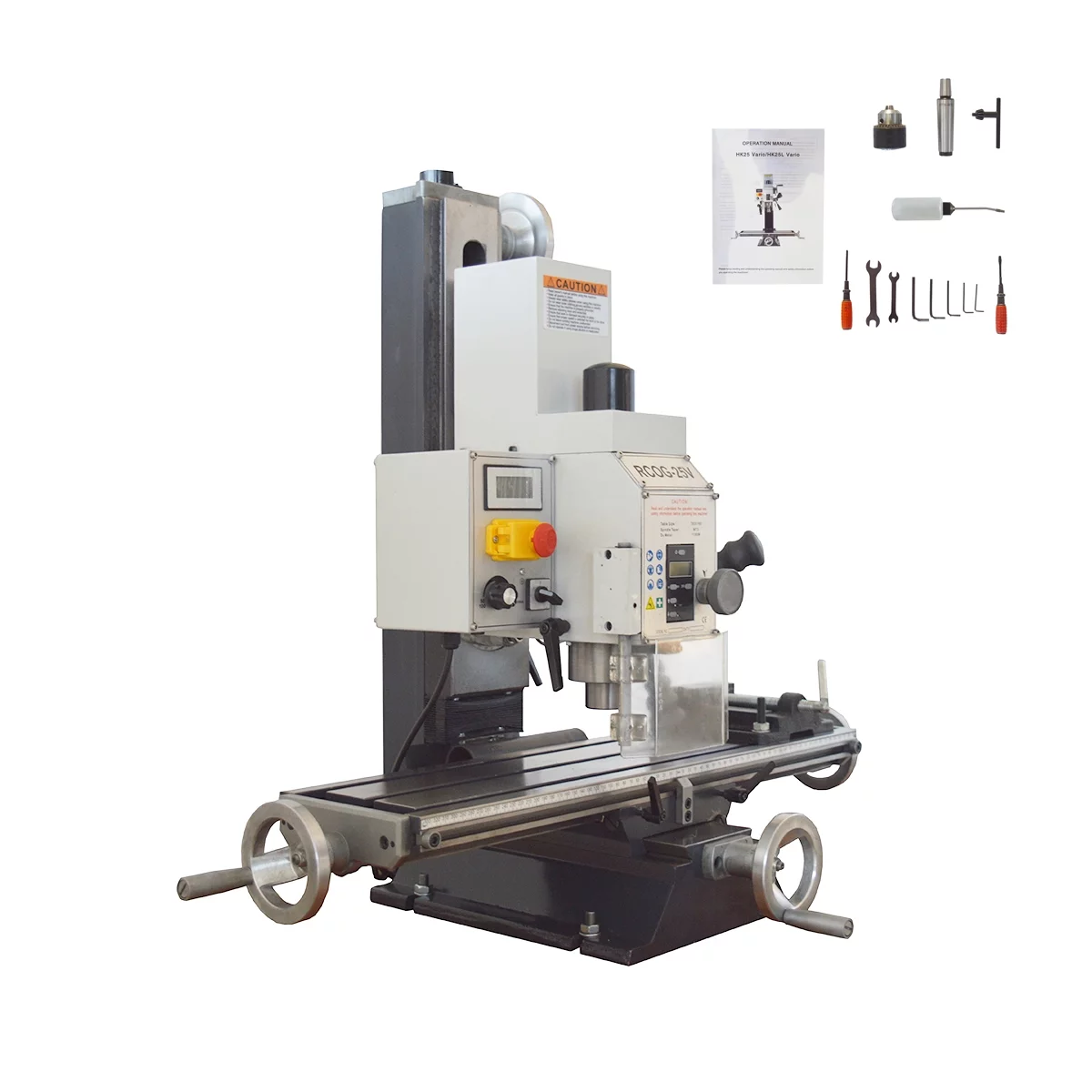 INTBUYING R8 Milling Drilling Machine Metal Lathe with R8-ER32 Milling Chucks 1100W Rcog-25V