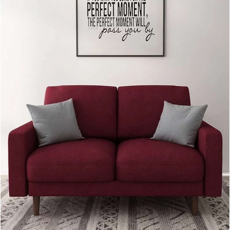 US Pride Furniture Danger 2 Seat Brown Upholstered Loveseat Arm Chairs Blue