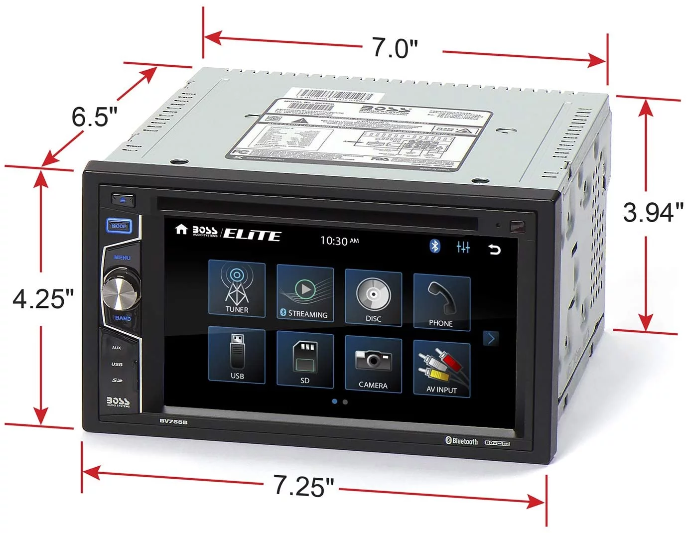 Restored BOSS BV755BLC with Rearview Backup Camera Double Din, Bluetooth Audio/Calling, 6.2 Inch LCD Touchscreen, MP3/CD/DVD/USB/SD, Aux Input, AM/FM Radio Receiver (Refurbished)