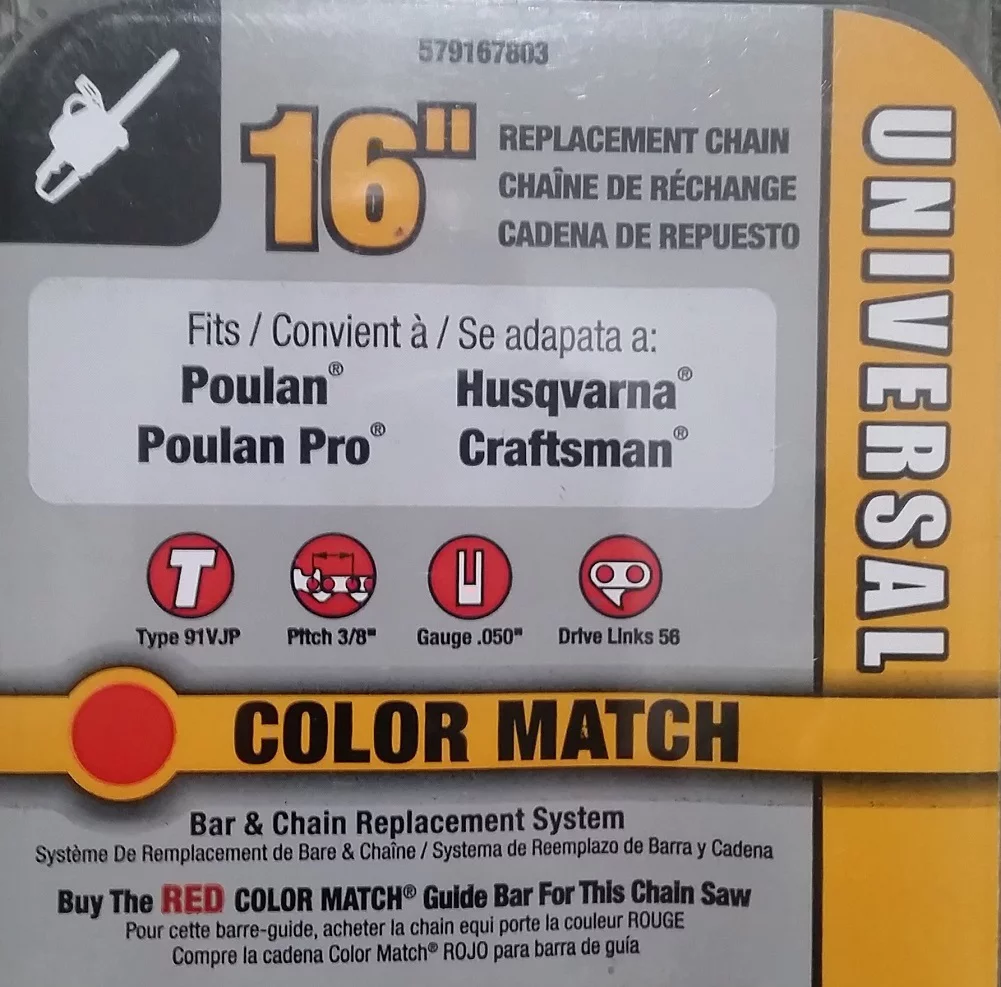 Universal 16 inch Replacement Chainsaw Chain 050 inch Gauge 56 Drive Links