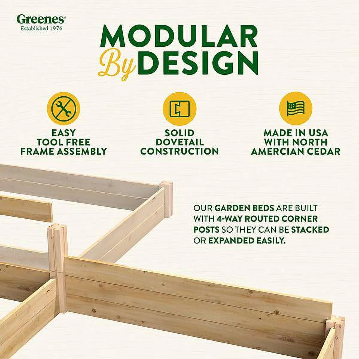Greenes Premium Cedar Stackable Raised Garden Bed, 16 in. x 8 ft. x 11 in.
