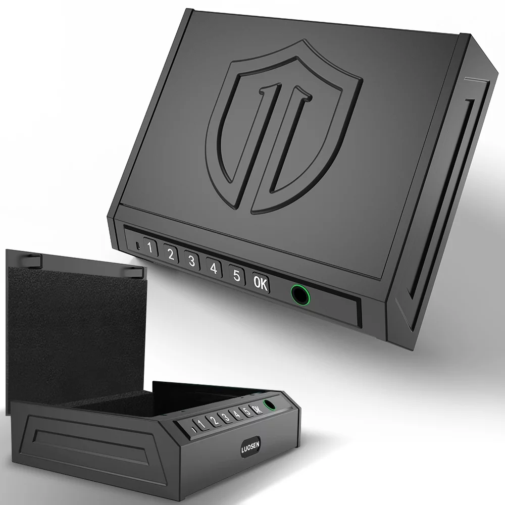 Gun Safe,Biometric Gun Safe for Pistols 3-Ways Unlock Safe | Fingerprint | Digital PIN | Key Unlock Handgun Safe for Cloakroom Living Room Bedroom Nightstand and Car,by Lezzyruck