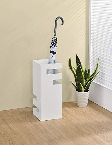 Kings Brand Furniture - Derain Square Umbrella Holder, Umbrella Stand Rack, White