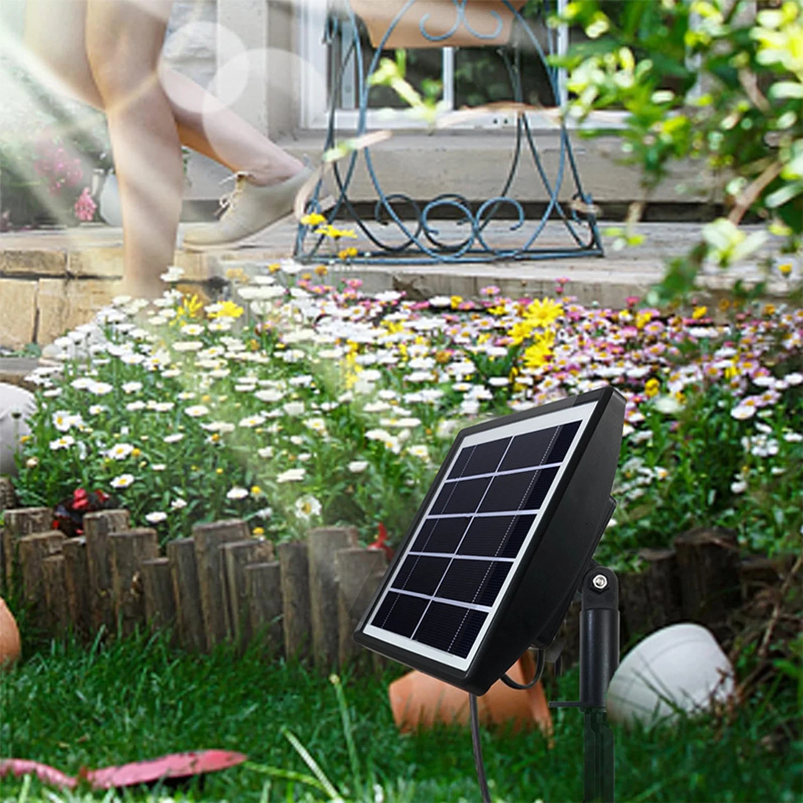 Solar Automatic Drip Irrigation Kit Anti-siphon Solar Powered Irrigation System for Garden Balcony 1-600s Timer Easy DIY Self Watering Device Supported 10-15 Pots Plants