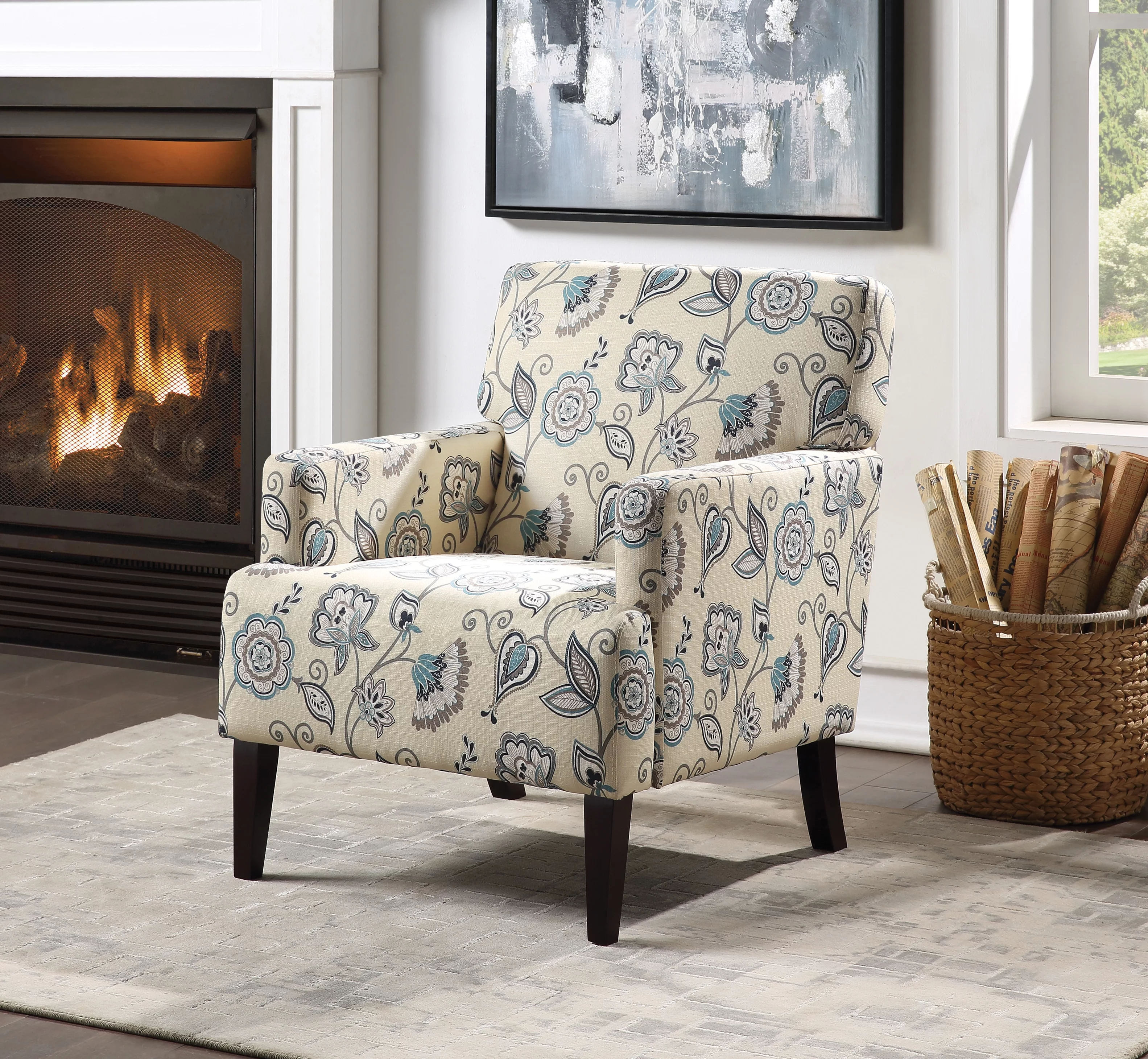 OSP Home Furnishings Carrington Club Chair, Avignon Sky