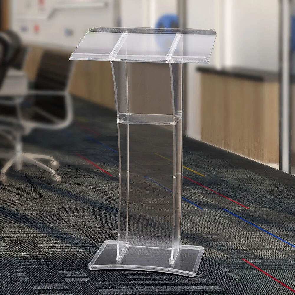 1.15m Height Acrylic Podium Church Pulpit Plexiglass Lectern Debate Podium Conference