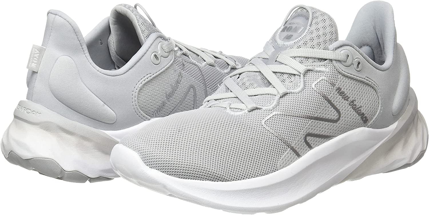 New Balance Womens Fresh Foam Roav V2 Sneaker 7.5 Light Aluminum/White