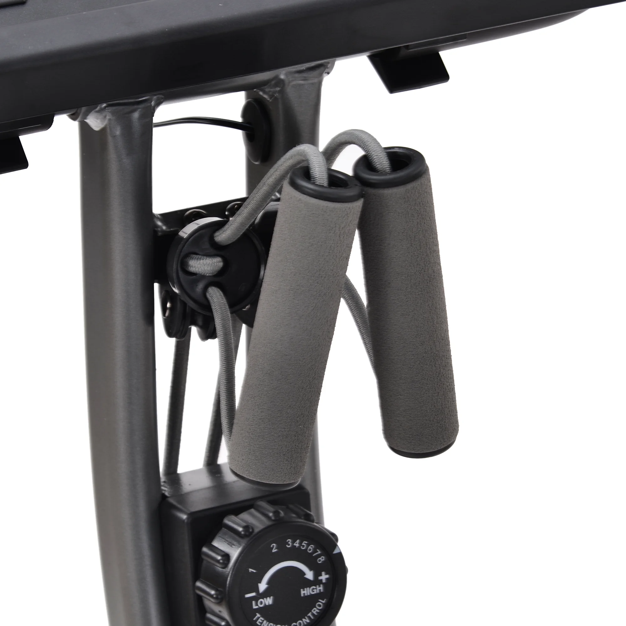 Merax 3 in 1 Exercise Bikes Folding Magnetic Upright Fitness Cycle with Desktop, Arm Resistance Bands and Extra-large Adjustable Seat