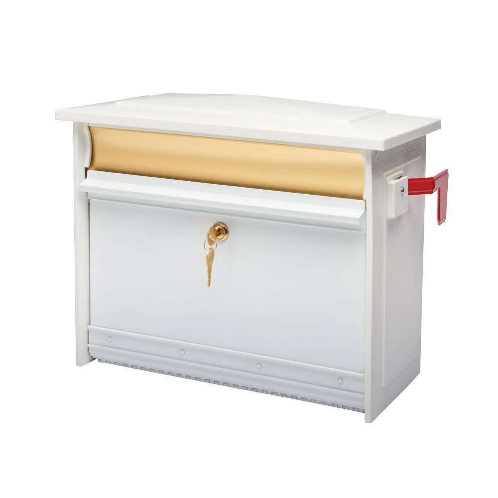 Gibraltar Mailboxes Mailsafe Medium Heavy Duty Locking Wall Mount Mailbox, White