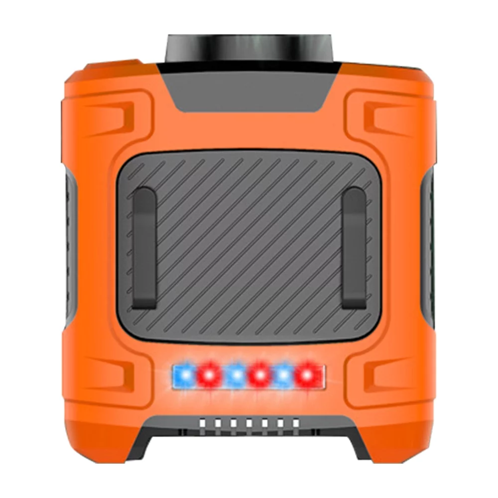 Radirus Battery Powered Cooling Fan, Portable Waist Clip Fan Necklace Fan with 3 Wind Speeds LED Light, Must-Have for Workers Farm Fishing Camping Hiking