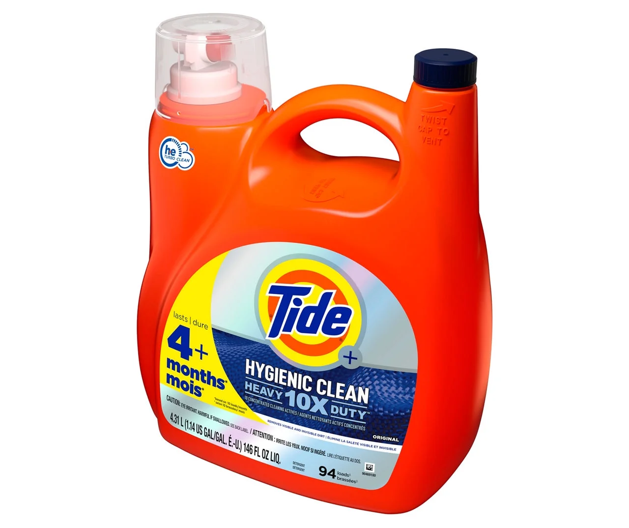 Tide Hygienic Clean Heavy 10x Duty Liquid Laundry Detergent, 146 Oz.