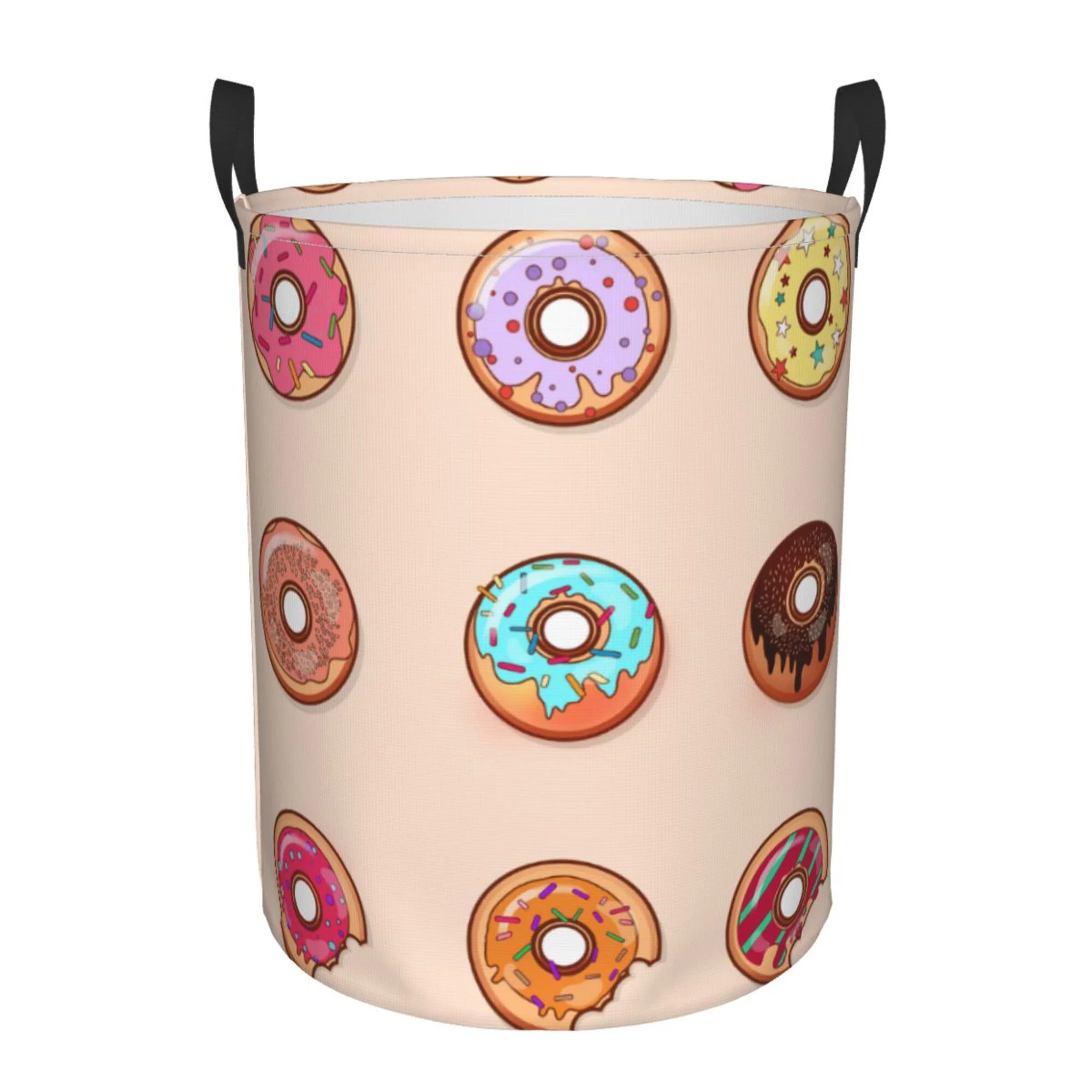 ZICANCN Donut Texture Design Laundry Basket Organizer , Dirty Clothes Hamper for Bathroom Kids Girls Boys Laundry Hamper Small