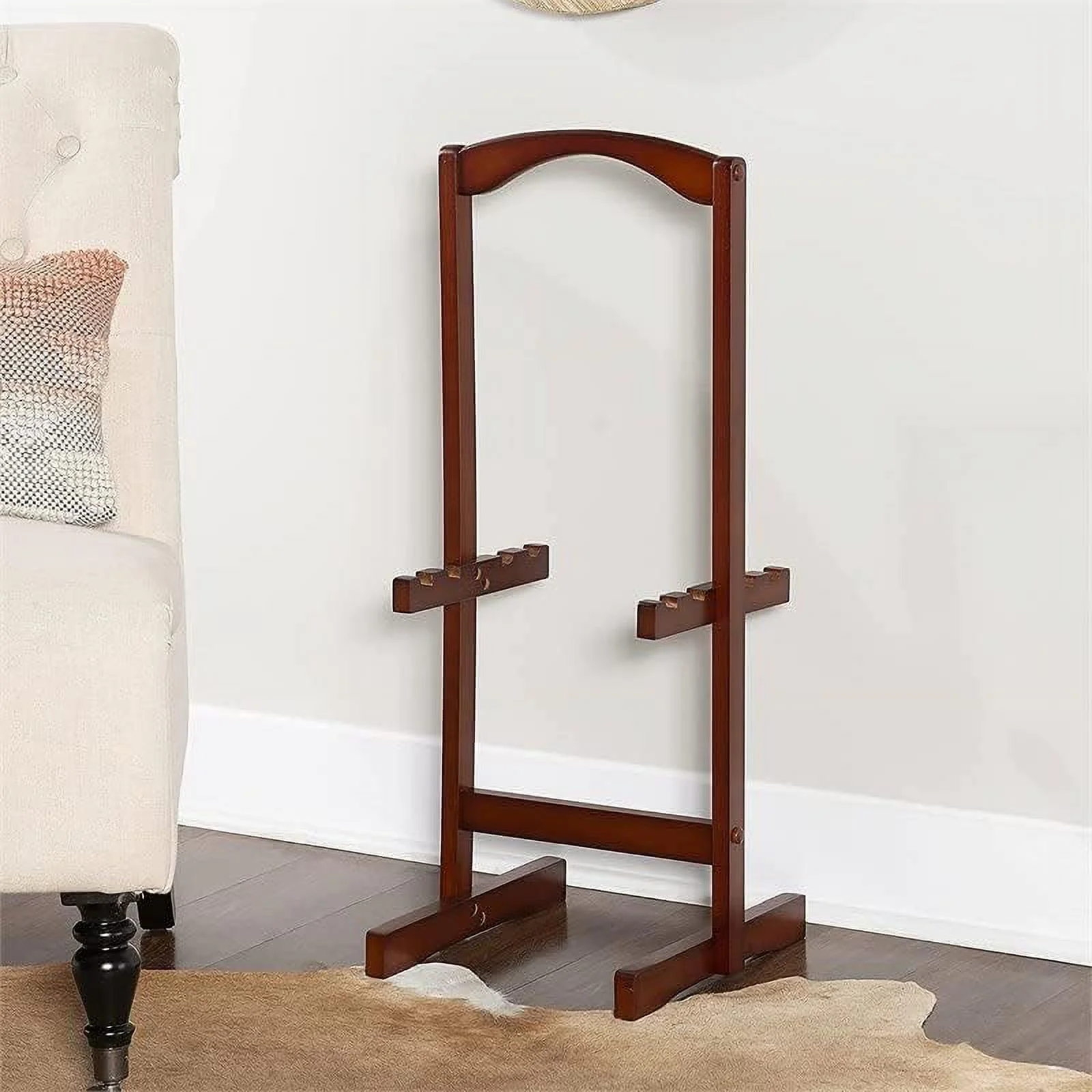 FDXCKJP 5 Piece Set Compass Print Wood Folding TV Tray Table Stand in Gray  4 Tray Tables & 1 Stand