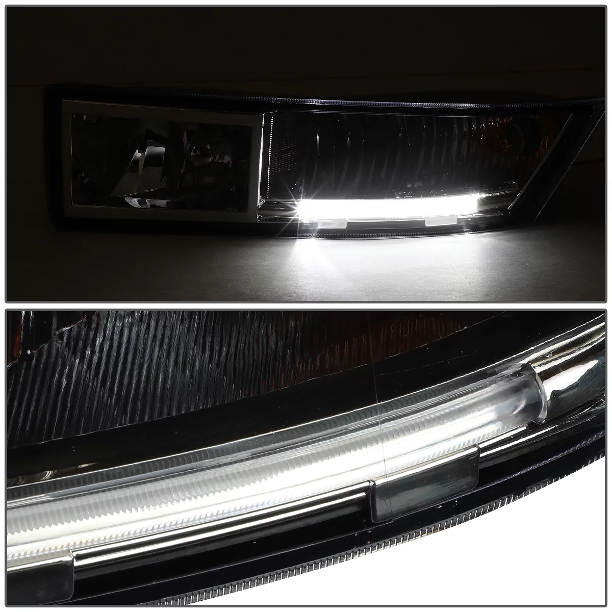 DNA Motoring FL-ZTL-258-CH For 2007 to 2014 Cadillac Escalade ESV/EXT Pair Bumper Driving LED DRL Fog Light Lamp Clear Lens 08 09 10 11 12 13