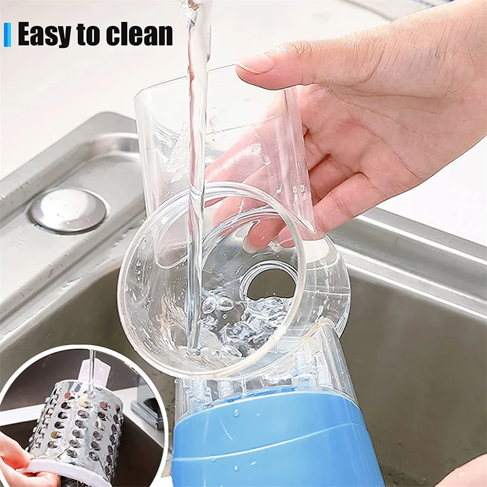 Jahyshow Multi-Functional Cheese Grater - Durable Rotary System with 3 Steel Barrels