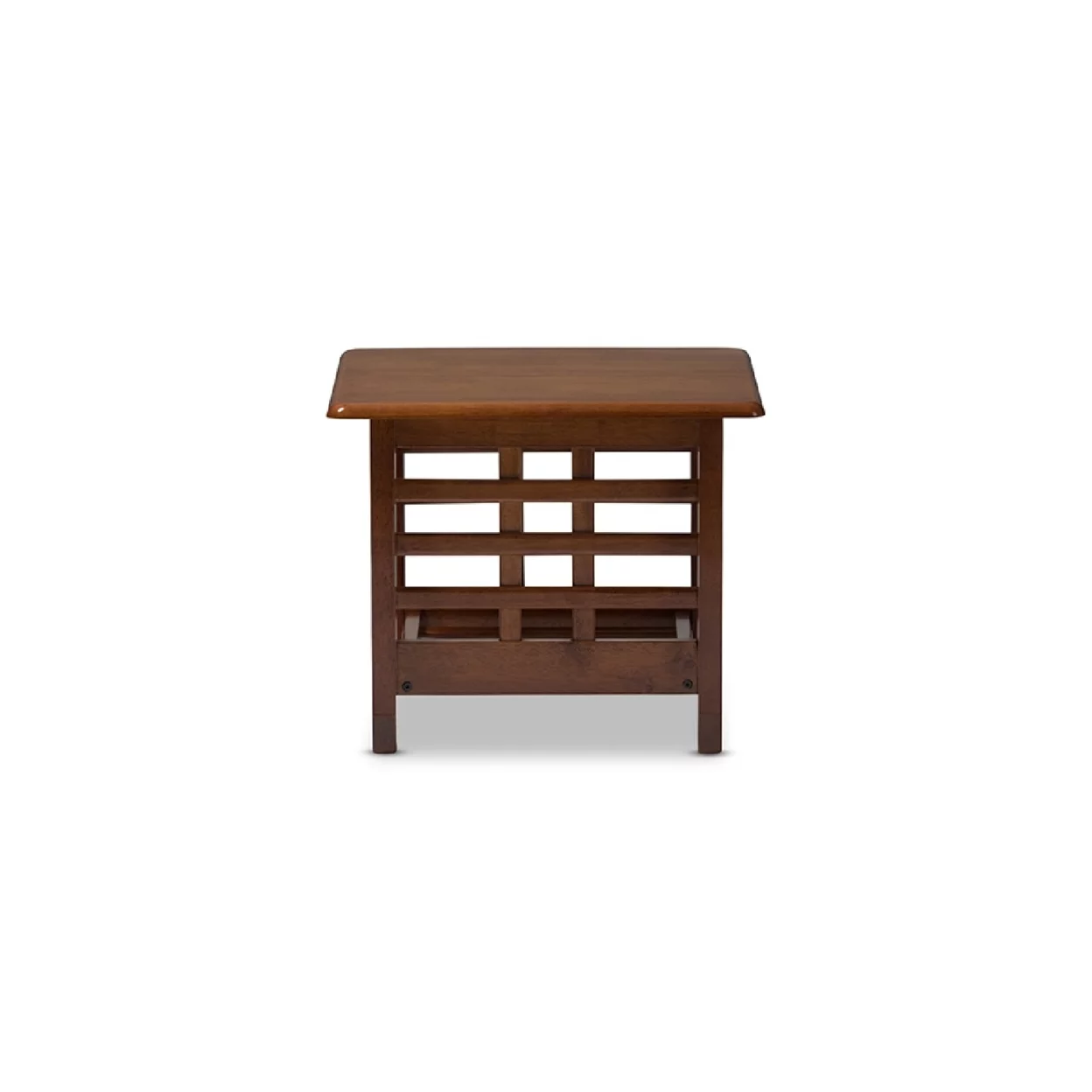 Baxton Studio Larissa Modern Classic Mission Style Cherry Finished Brown Wood Living Room Occasional End Table