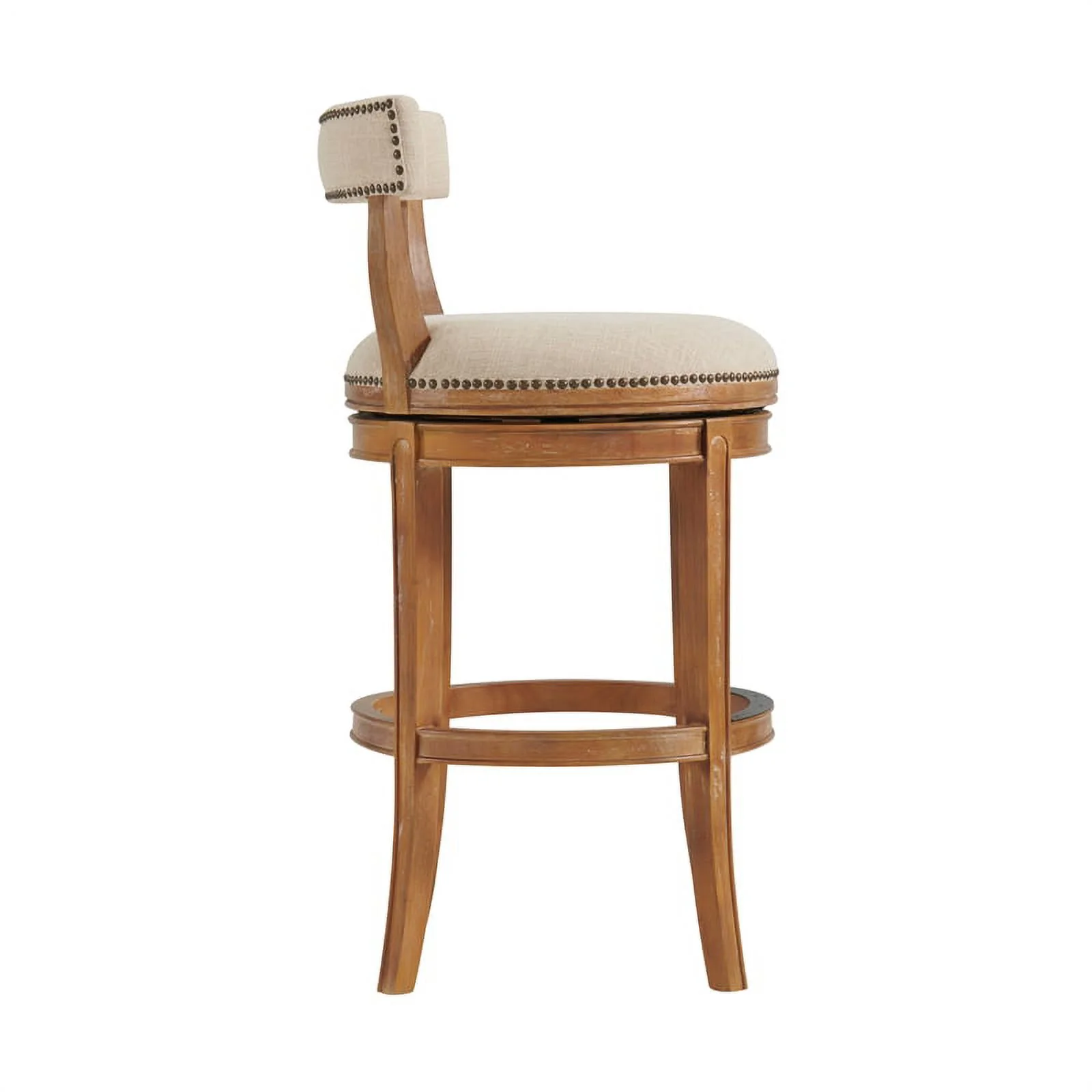 Hanover Swivel Bar Height Bar Stool - Weathered Brown and Beige - Set of 2