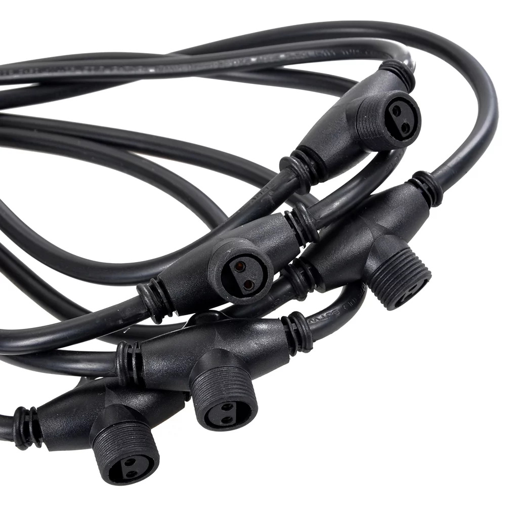 Yescom SMD LED Meteor Light 33' 12V Power Cord Splicer Cable with 6 Connector