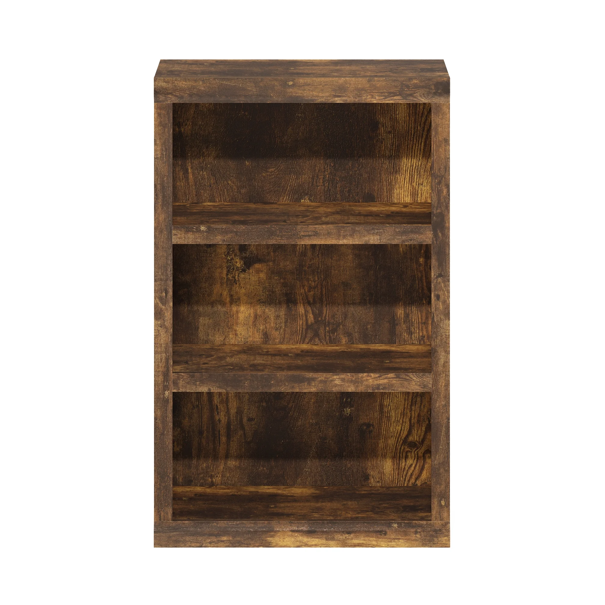 Furinno Rail 3-Tier Open Shelf Bookcase, Amber Pine