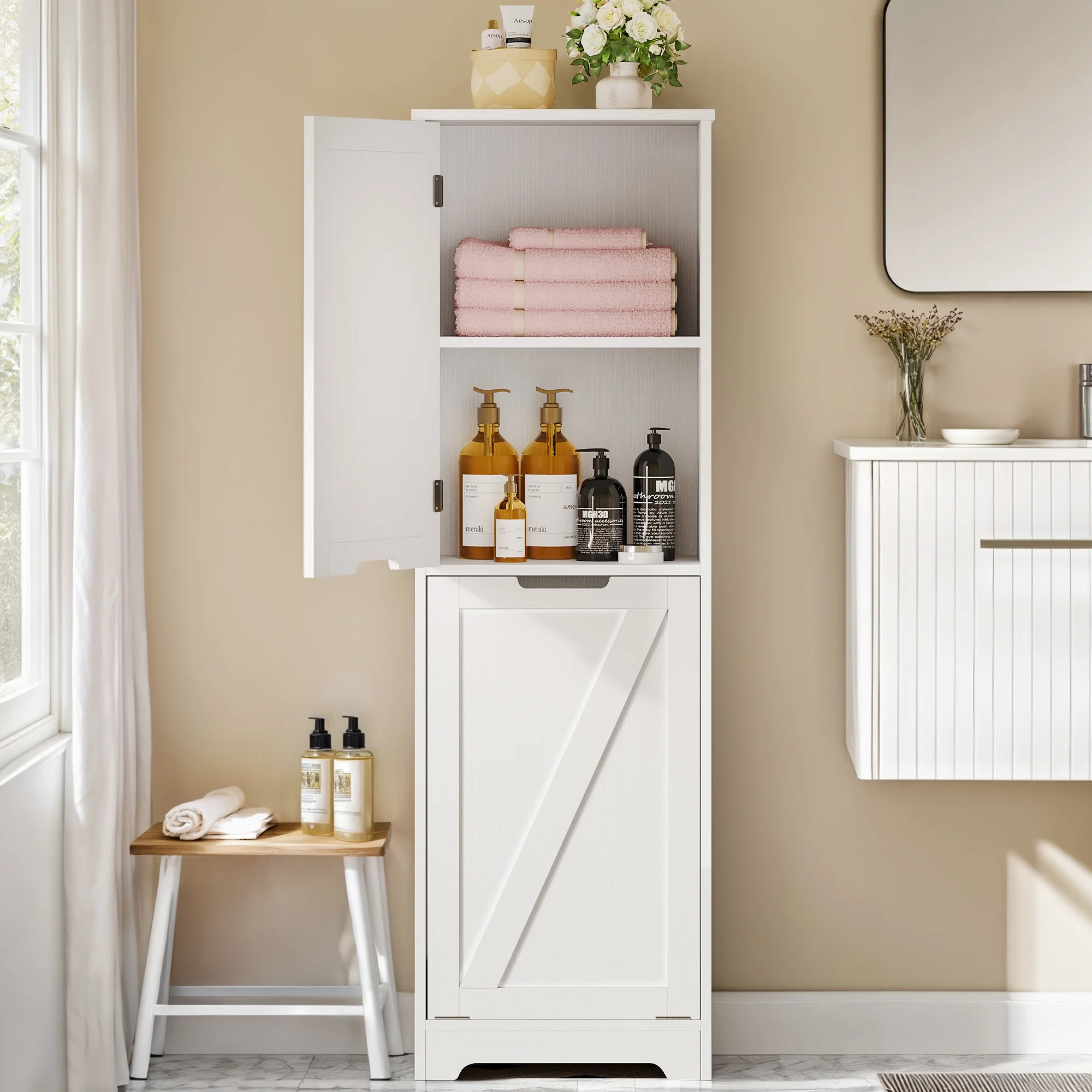 DWVO Laundry Hamper with Adjustable Shelf, 53