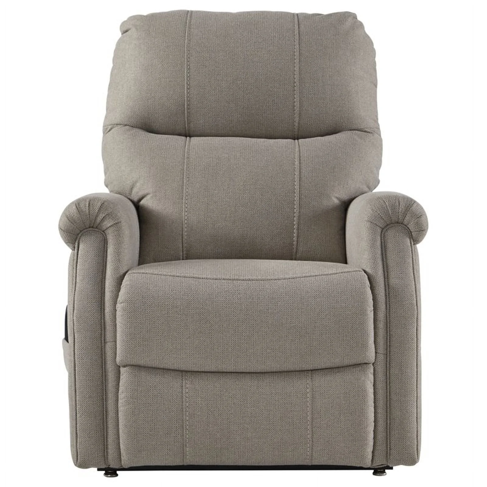 Bowery Hill Traditional Fabric Power Lift Recliner in Gray Finish