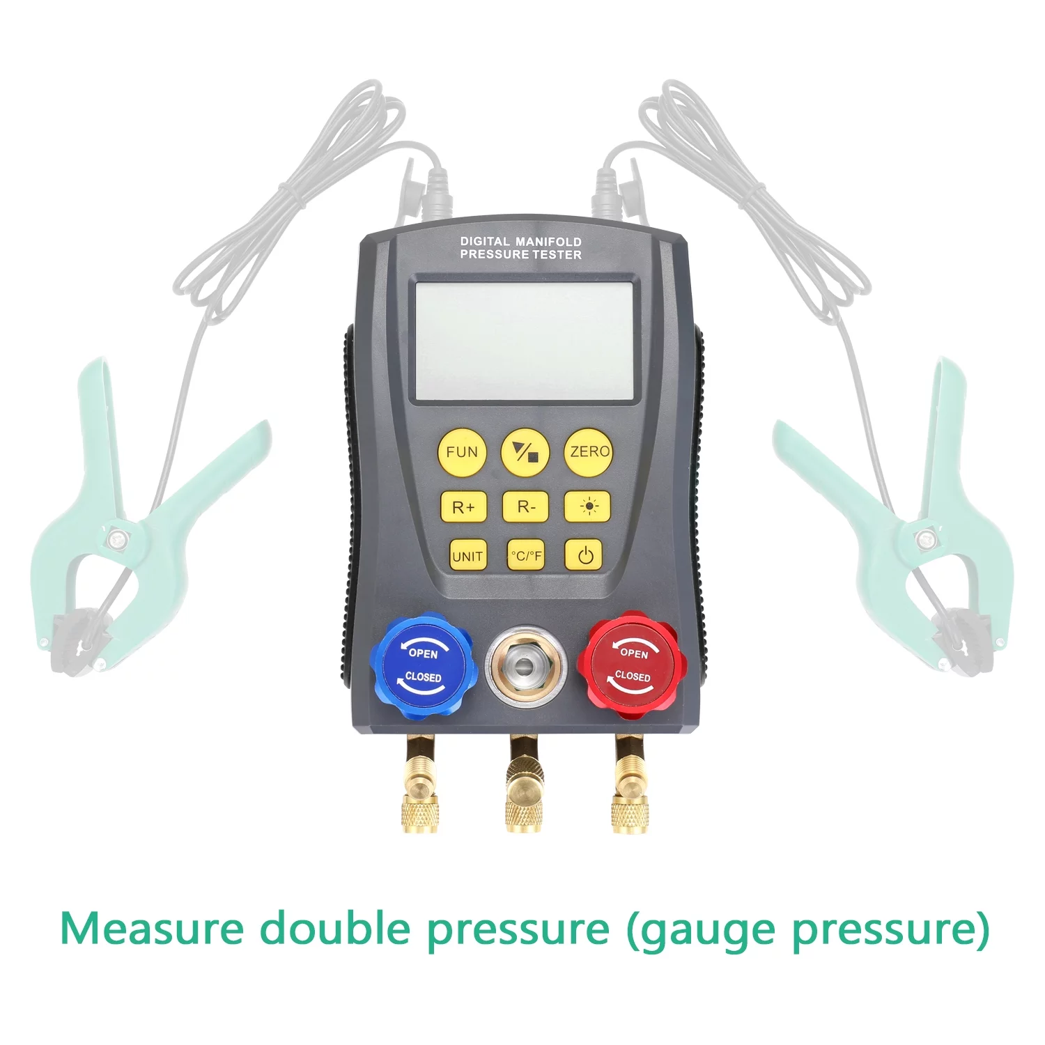 Meterk Pressure Gauge Refrigeration Digital Vacuum Pressure Manifold Tester Meter HVAC Temperature Tester Digital Manifold Gauge Meter HVAC Vacuum Pressure