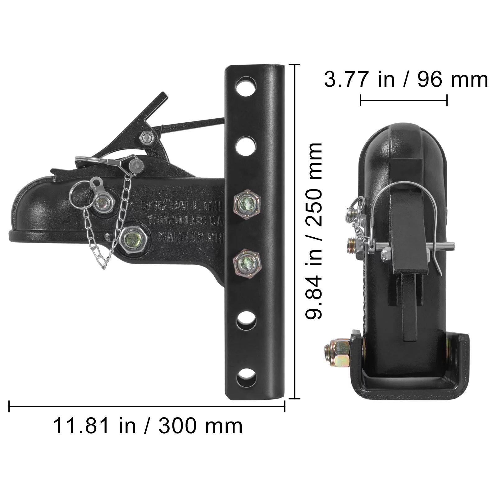 BENTISM Adjustable Trailer Coupler 5-Position Channel Bracket Kit 2-5/16