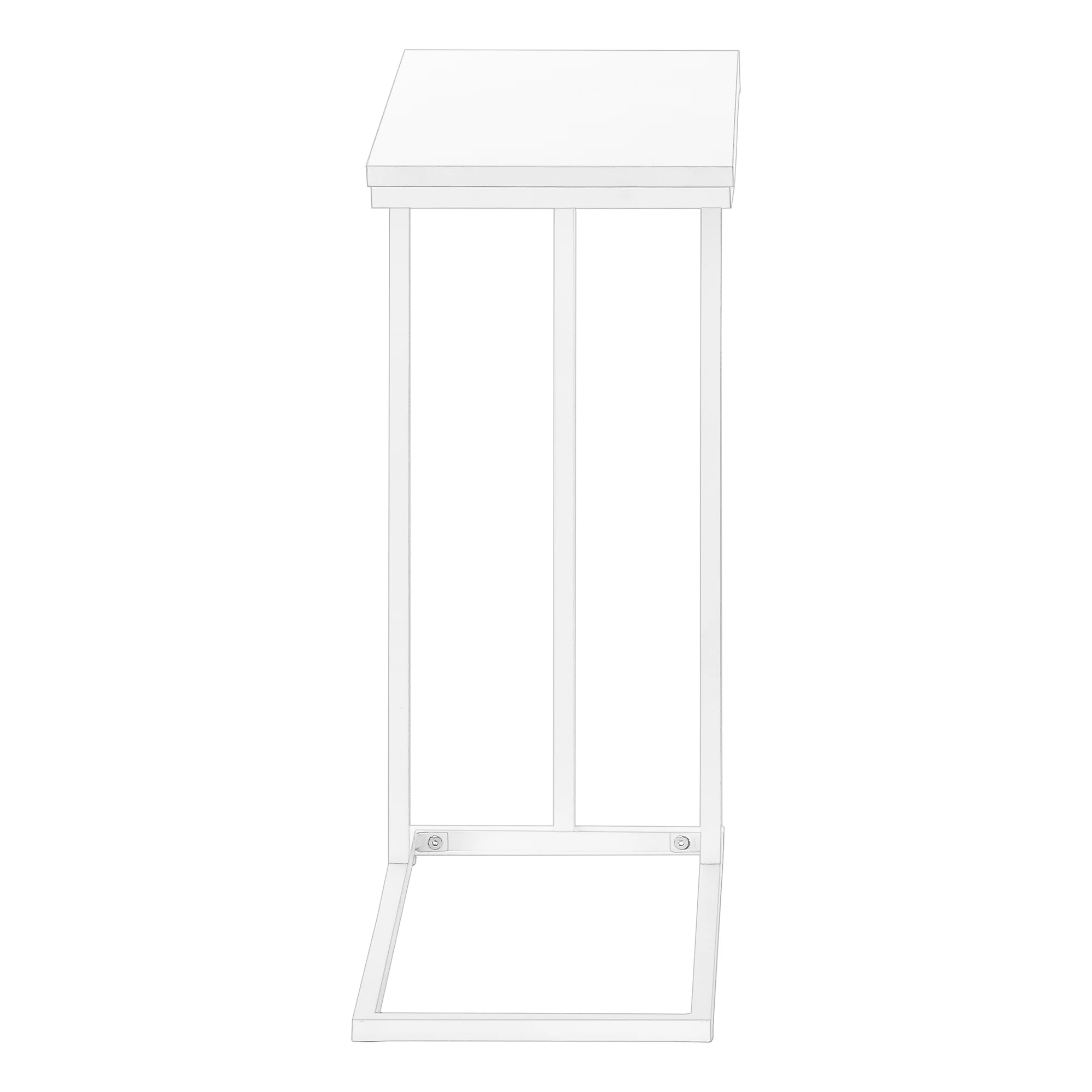 Monarch C-shaped Accent Table in Metal White
