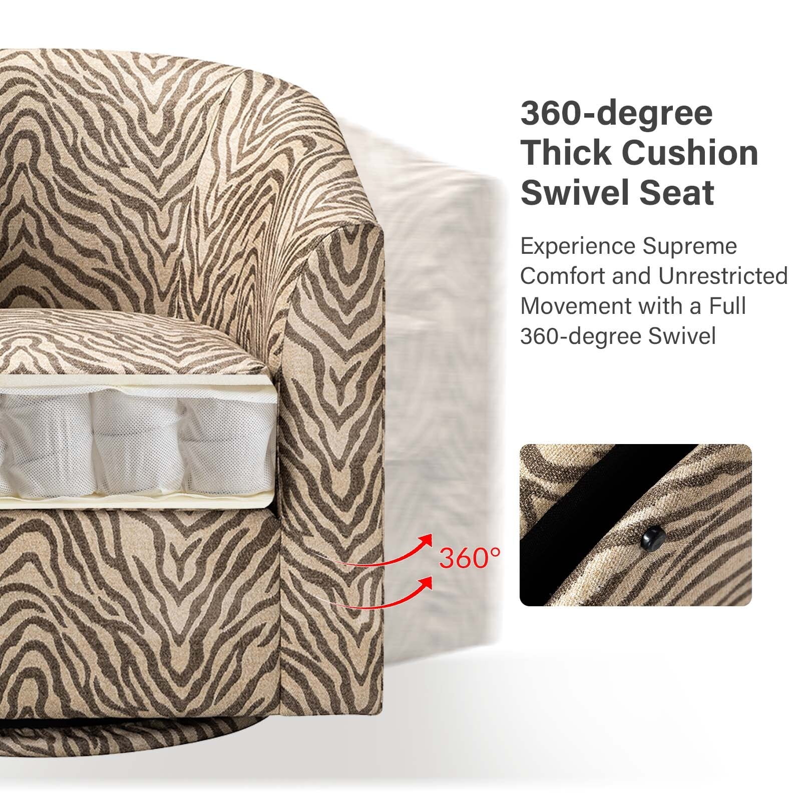 ART OF LIVING DESIGNS,INC Cuenca Modern Upholstered Barrel Chair with Swivel Base Set of 2 Taupe