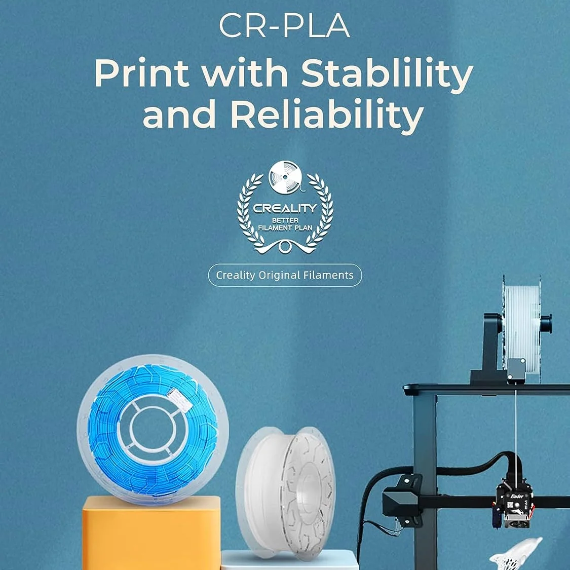 Official Creality PLA Filament Bundle 10kg/22lb 1.75mm 3D Printer Filament Enhanced Toughness No Warp, Dimensional Accuracy ±0.03mm Printing Filament