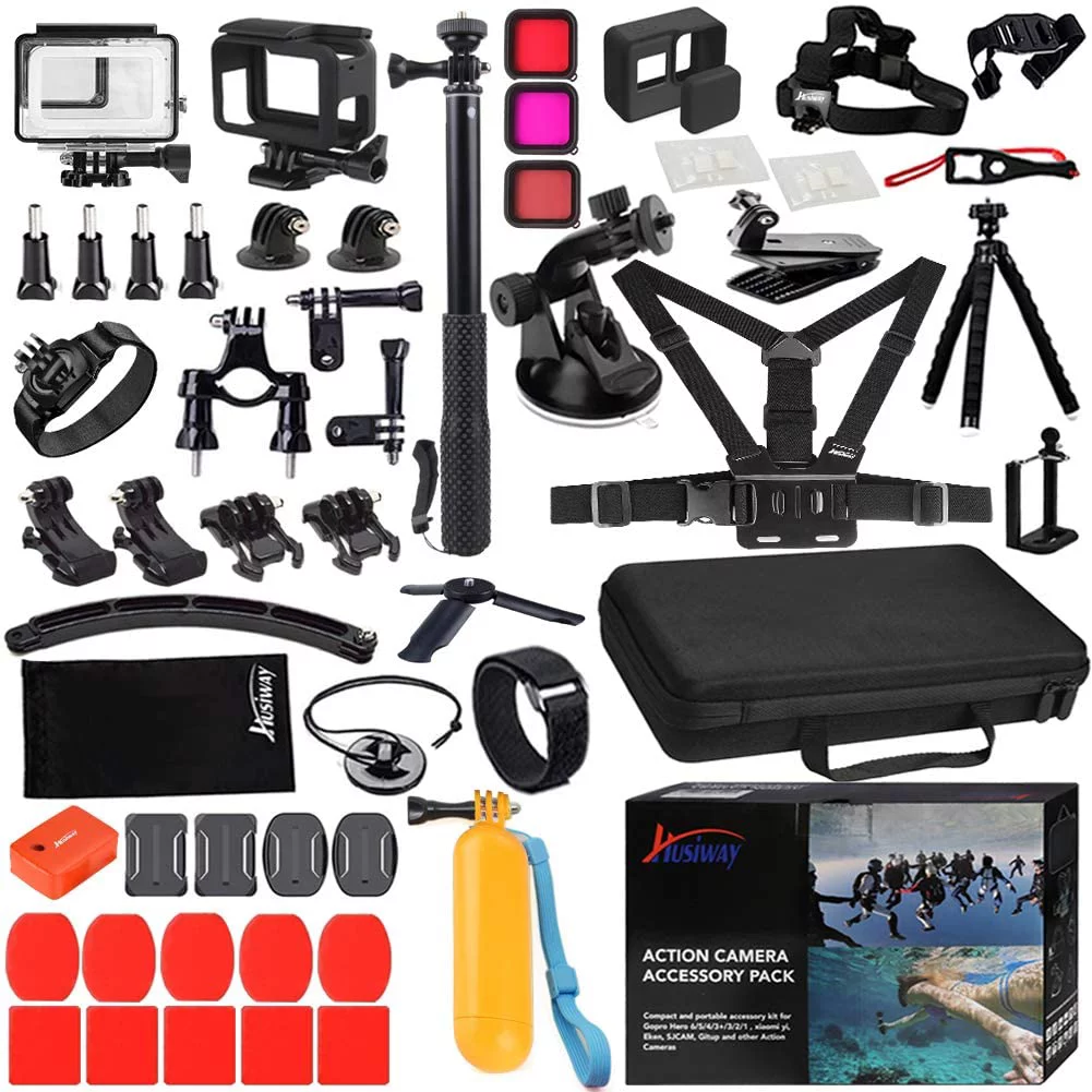 68-in-1 Accessory Kit for GoPro Hero 7 6 5 Black GoPro7 Action Camera Filter Frame Waterproof Housing Case