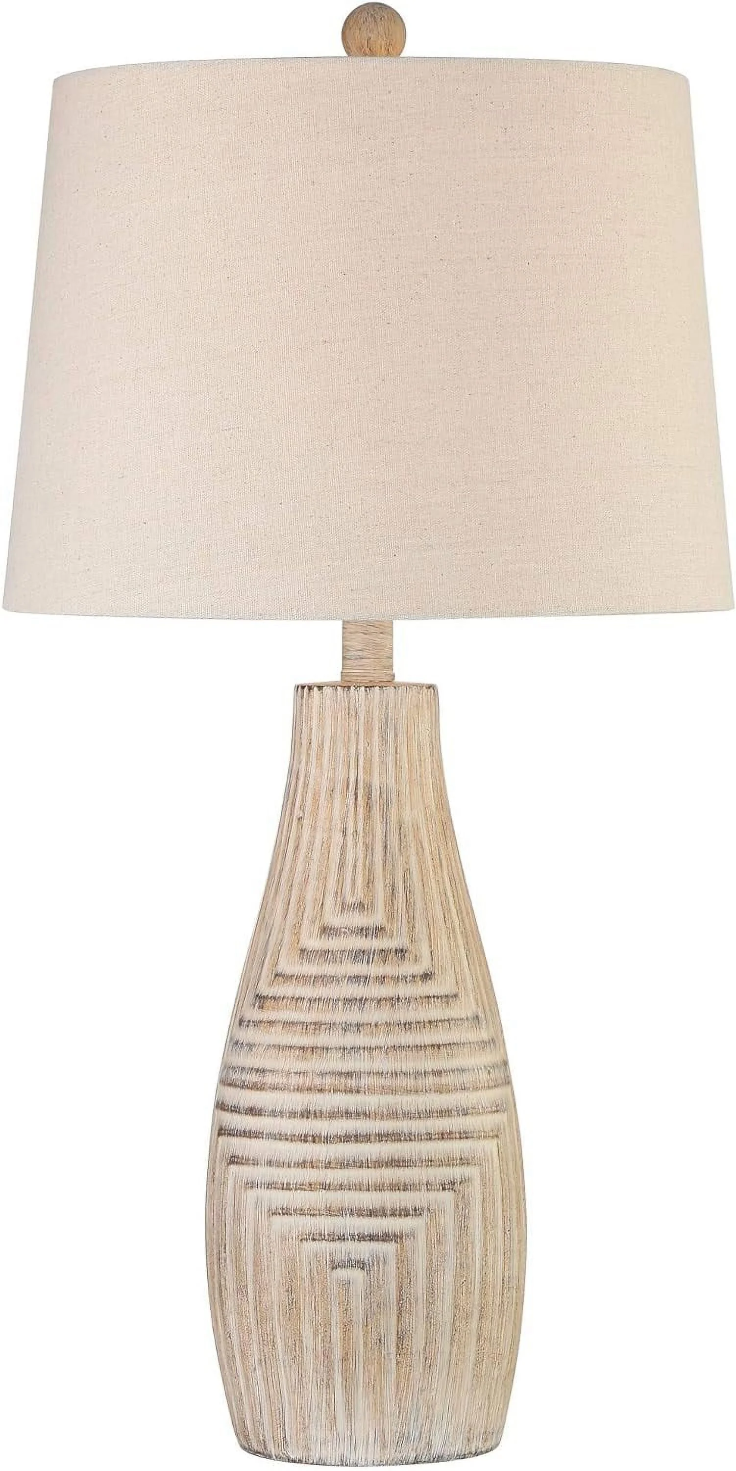 ZWNLKQG Chico Rustic Southwest Western Style Table Lamp 27" Tall Faux Light Wood Oatmeal Fabric Drum Shade for Living Room Bedroom House Bedside Nightstand Home Office Reading Entrywa