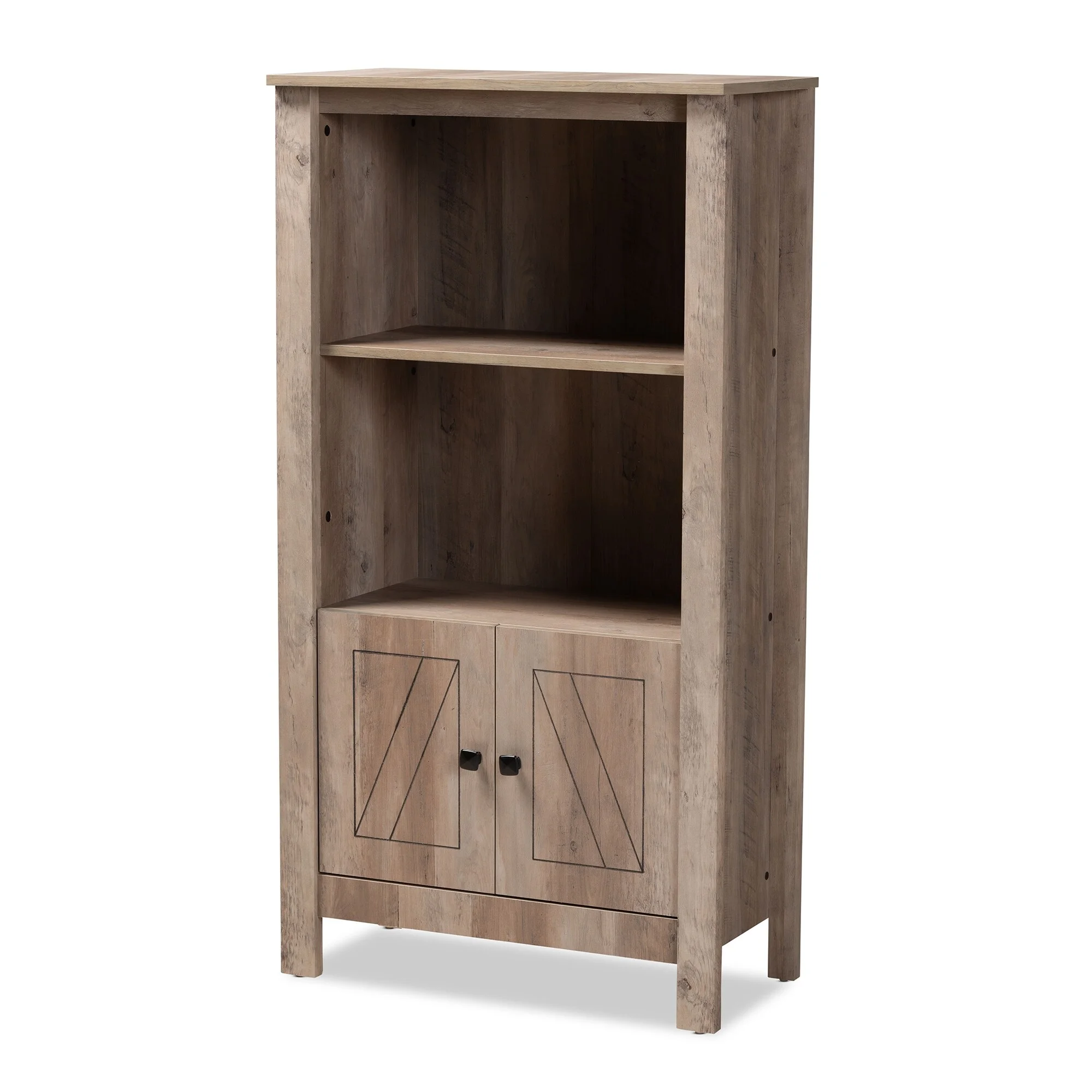 Baxton Studio Derek Transitional Natural Oak Finished Wood 3-Tier Bookcase