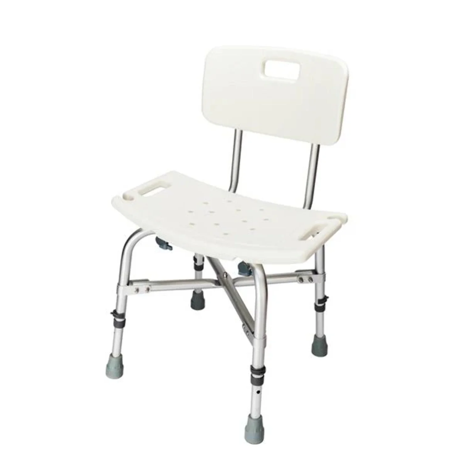 Medical Bathroom Safety Shower Tub Heavy Duty Aluminium Alloy Bath Chair Bench with Back White