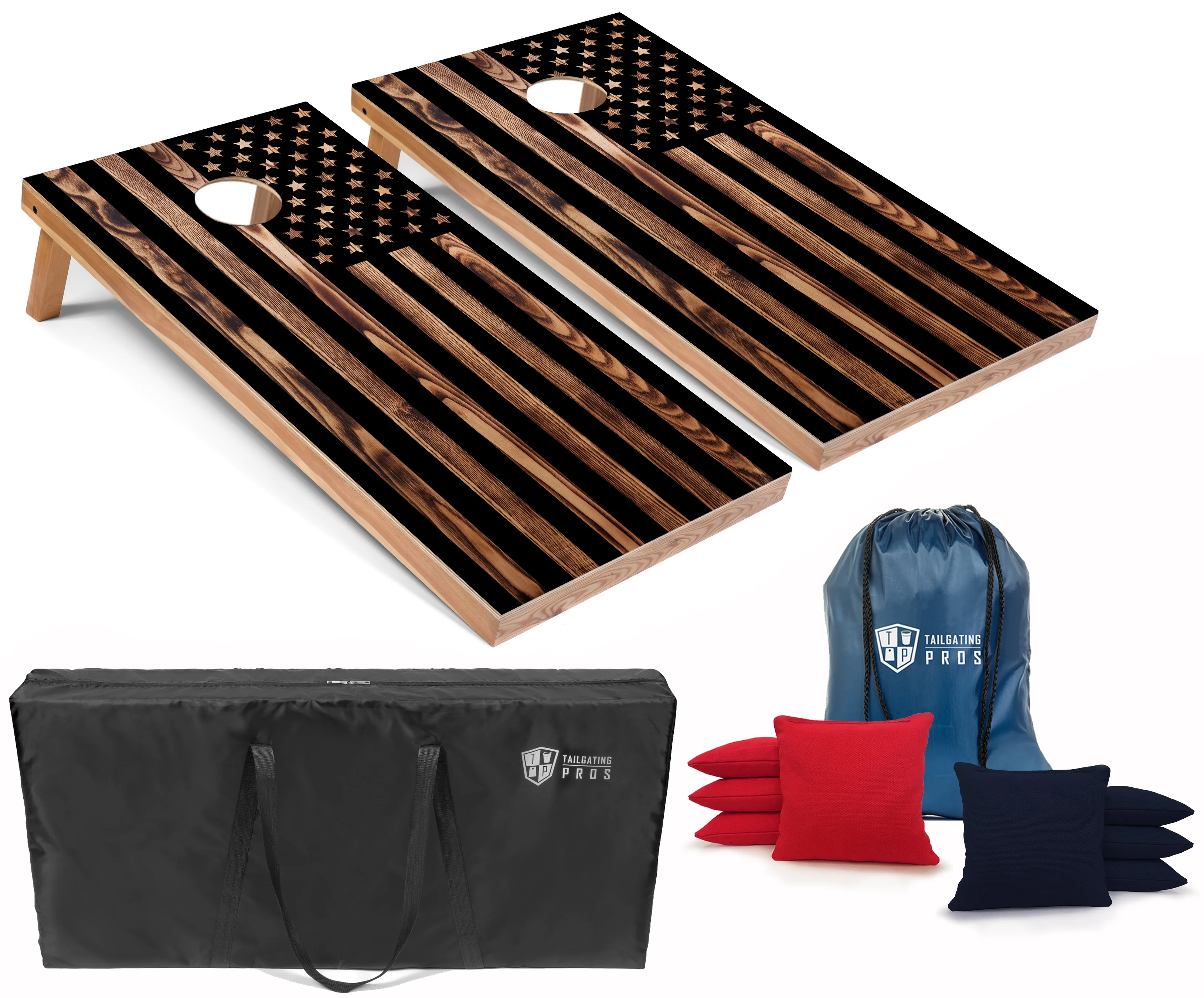Tailgating Pros Corn Hole Board Set w/Bean Bags and Carrying Case-4'x2' Cornhole Toss - Tournament and Lightweight Options - Optional LED Lights…