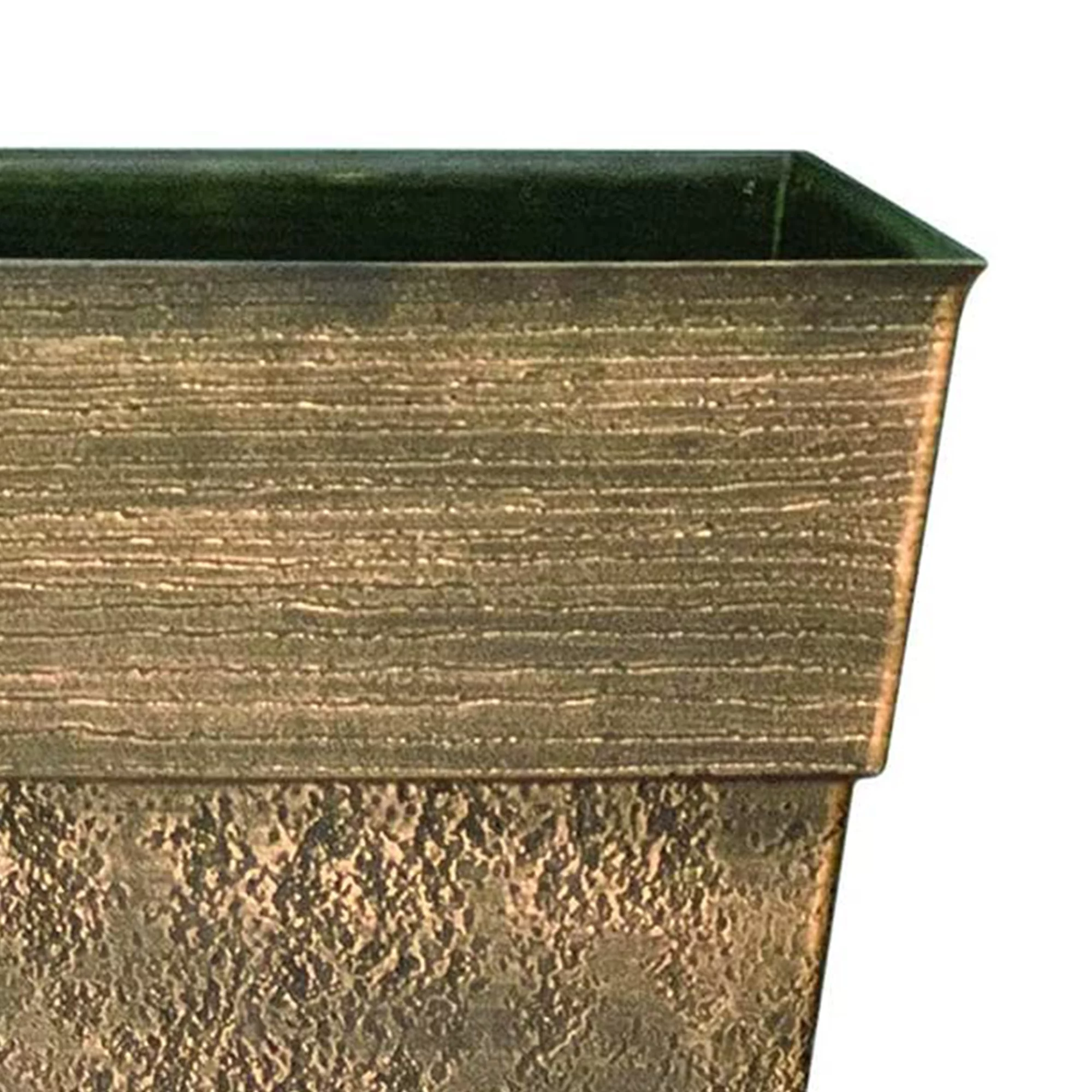 The HC Companies Avino 16 Inch Square Resin Planter Pot, Celtic Bronze