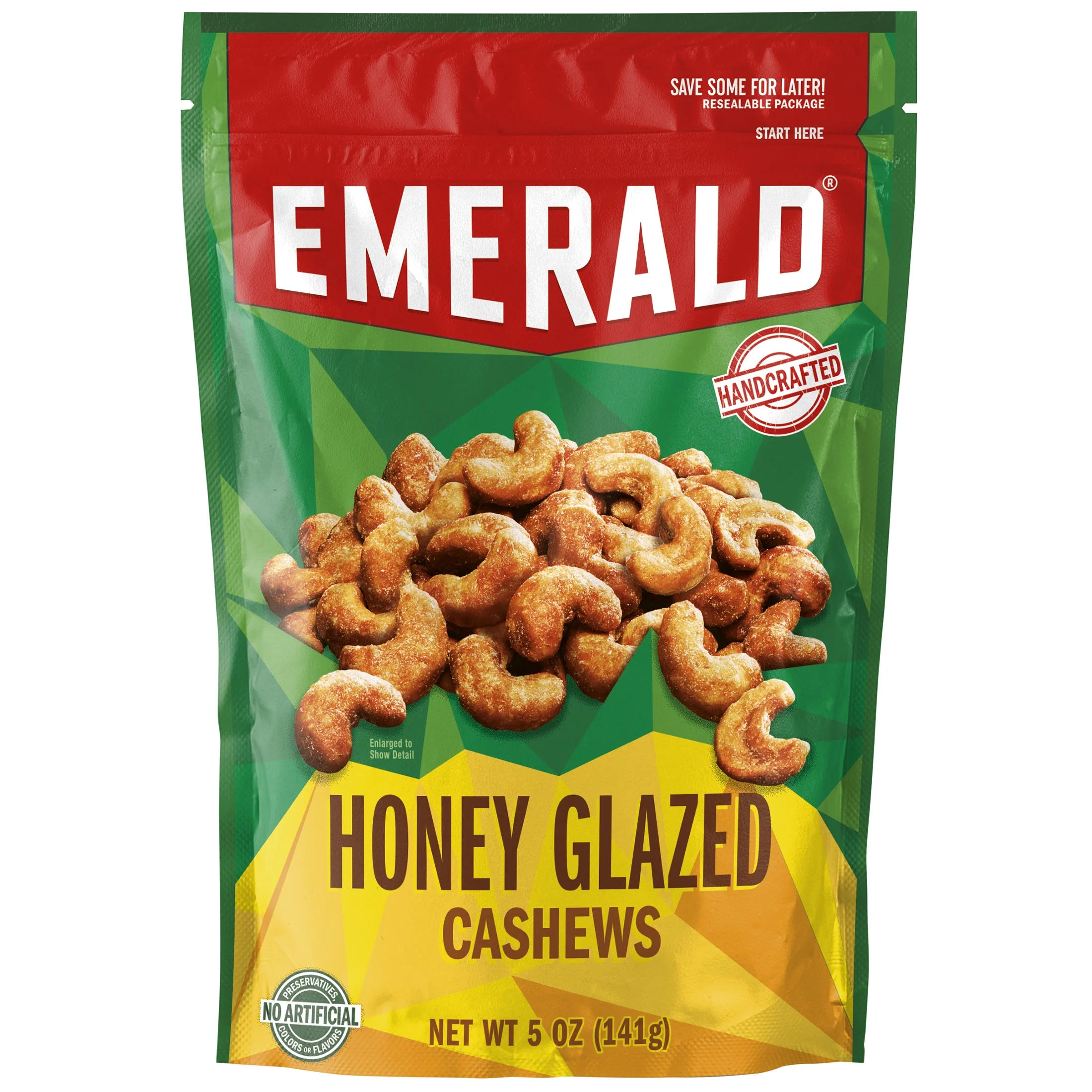 Honey Glazed Cashews | 5 Oz Resealable Bag | Kosher Dairy Certified, Non-GMO, Contains No Artificial Preservatives, Flavors or Synthetic Colors