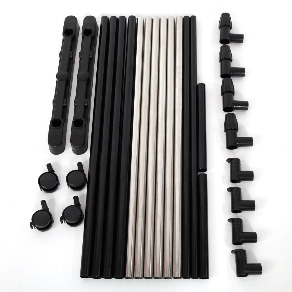 Ktaxon Adjustable Rolling Garment Rack Double Bar Hanger,Black & Silver