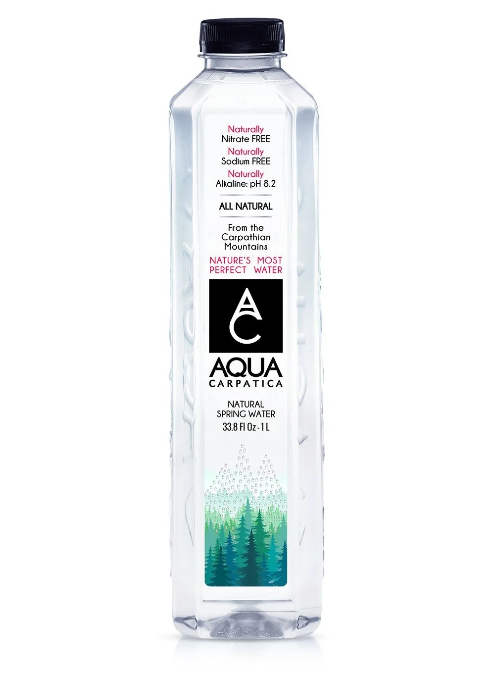 Natural Spring Water with Electrolytes, Artesian Bottled Water, 1 Liter / 33.81 oz. (12 Pack)