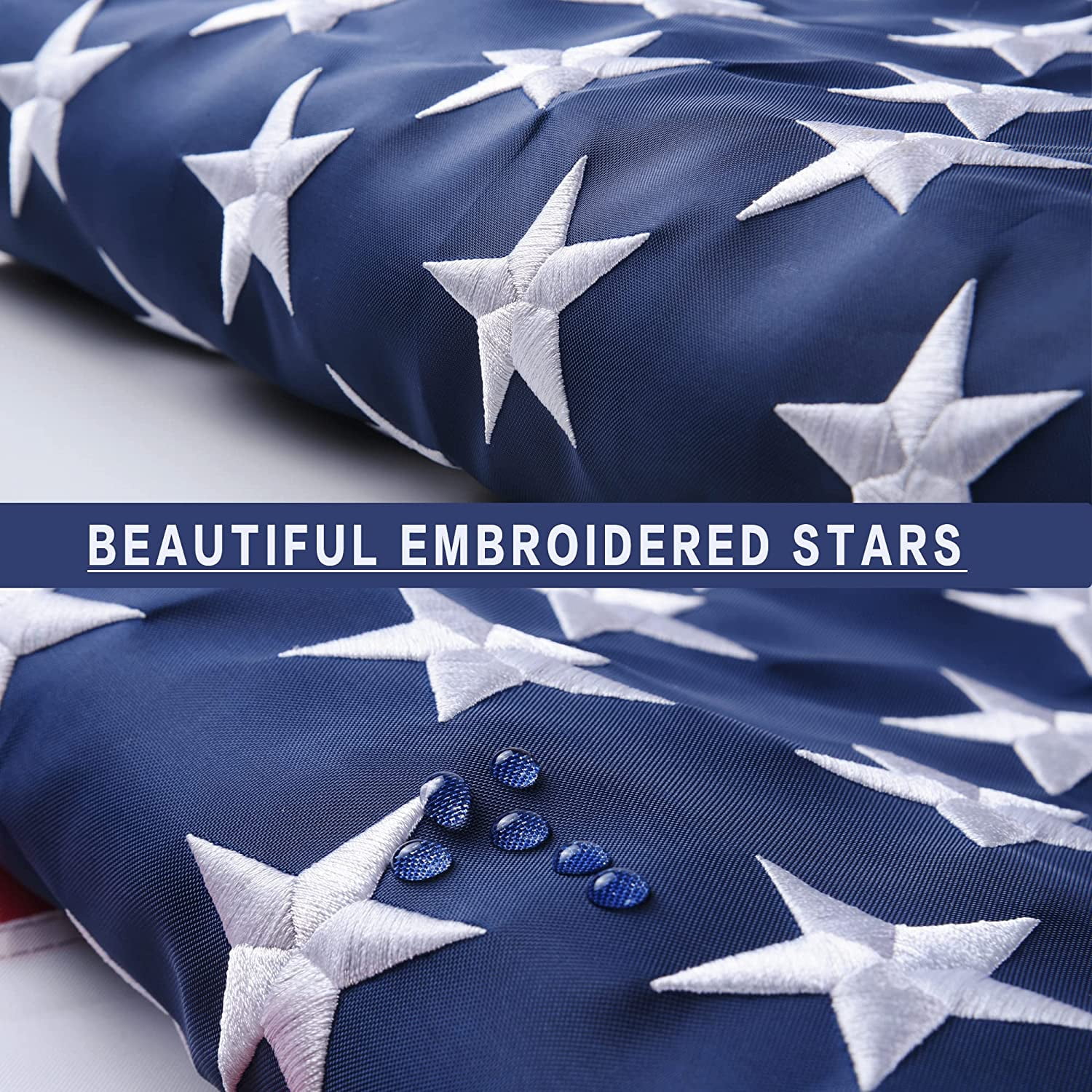 USTOPFLAGS American Flag 4x6 - Made in USA. Premium Large US Flag 4x6 ft. Embroidered Stars and Sewn Stripes - Display with Pride