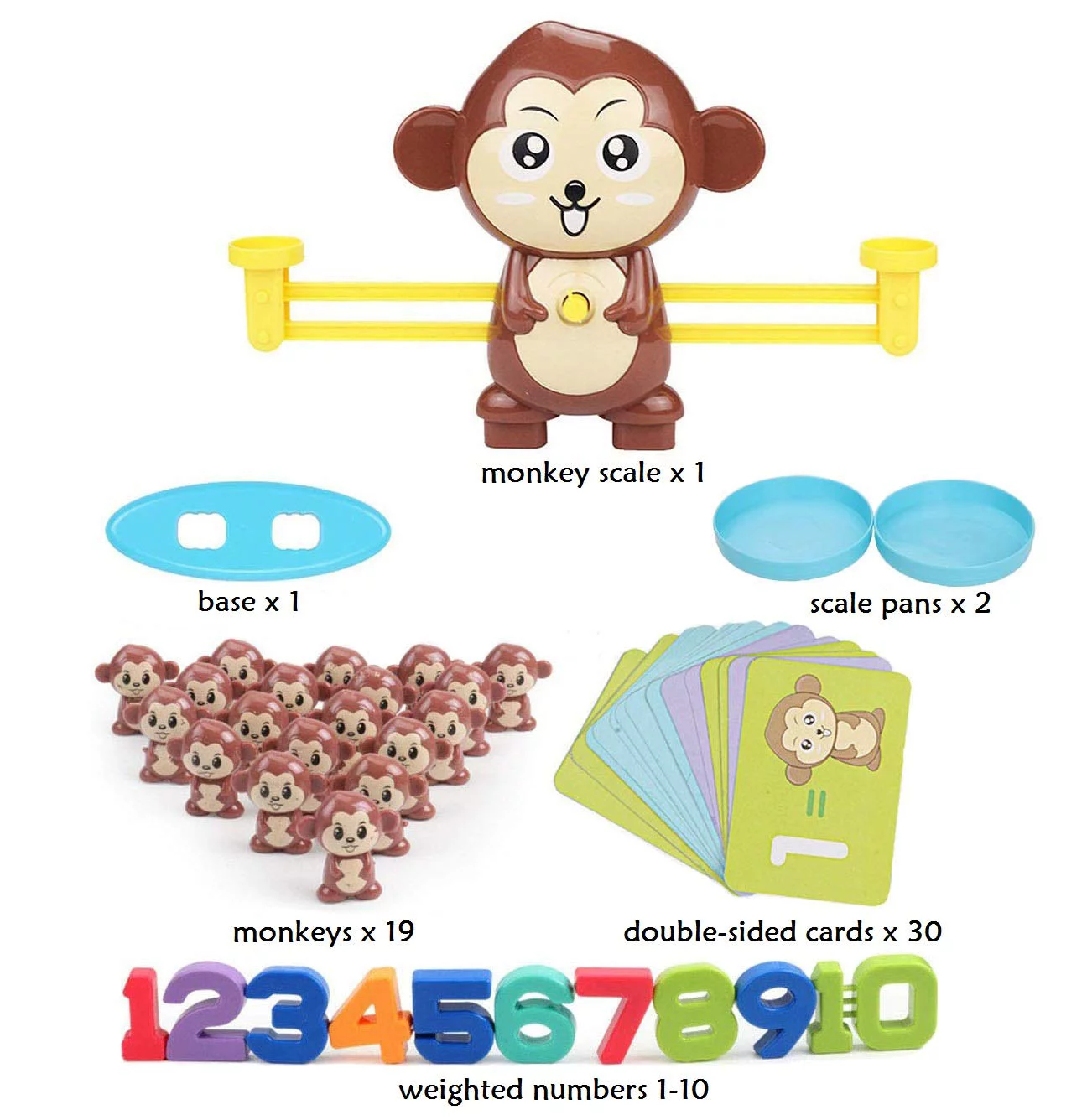 Monkey Balance Math Game Fun Learning, Educational Toy Gift for Children & Kids Ages 3+ (65-Piece Set) Christamas Gift