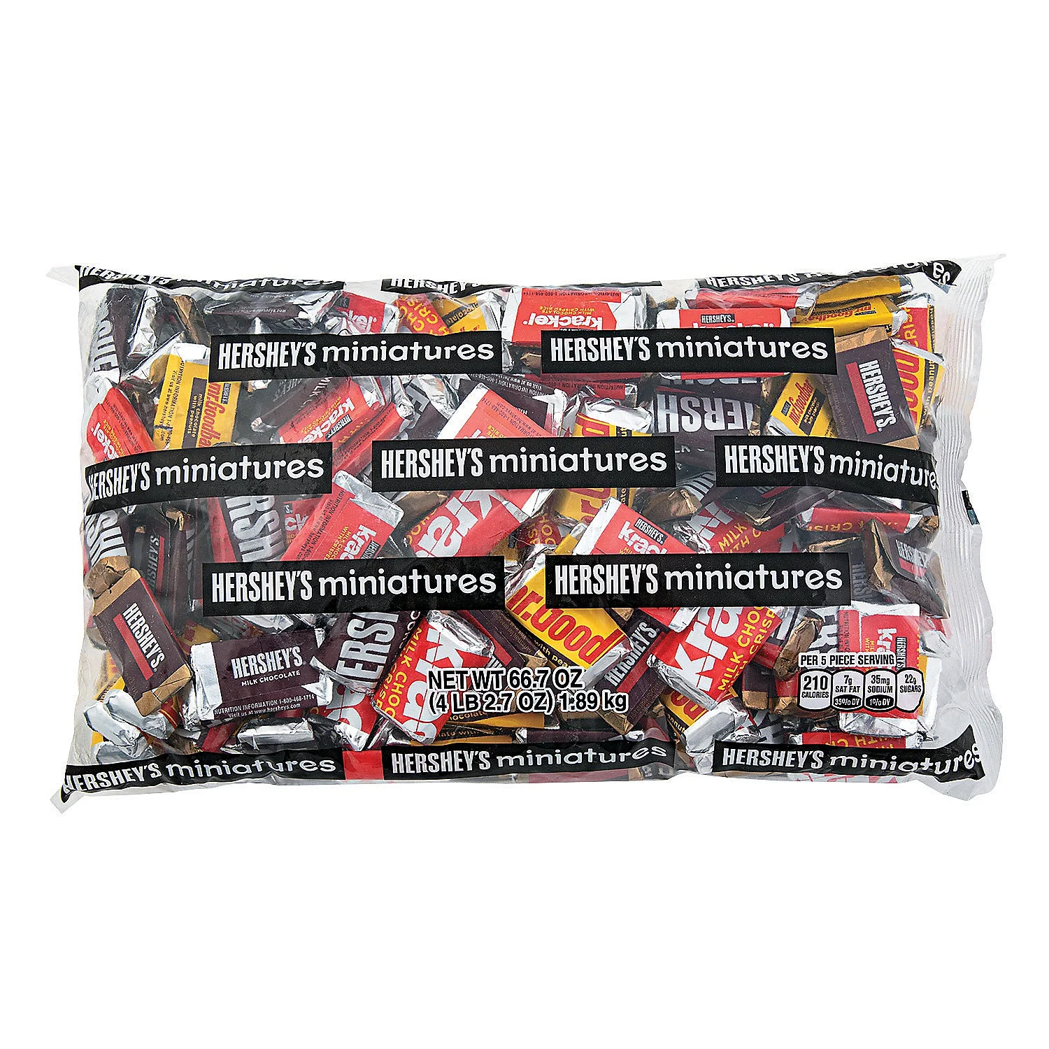 Fun Express - Hershey's Miniatures Bulk Asst 4lb 2oz - Edibles - Chocolate - Branded Chocolate - 220 Pieces